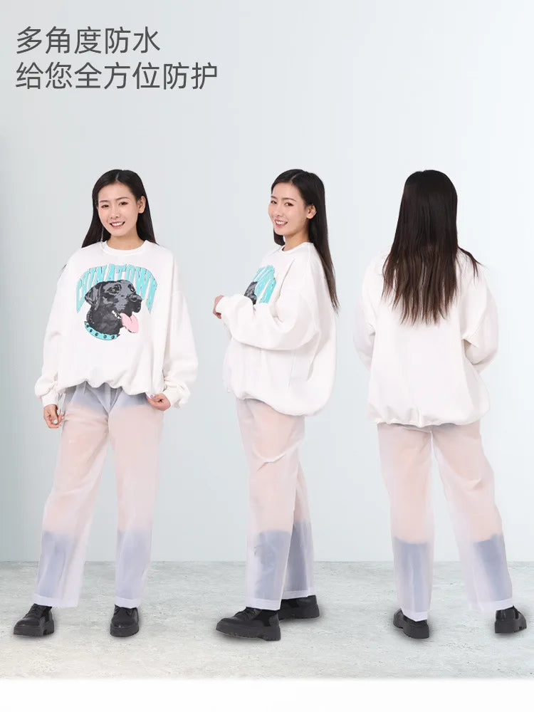 Single Rain Pants Long Thick Outdoor Portable Non-disposable Waterproof Thickening Rain Pants for Men Women Walking Drift Half