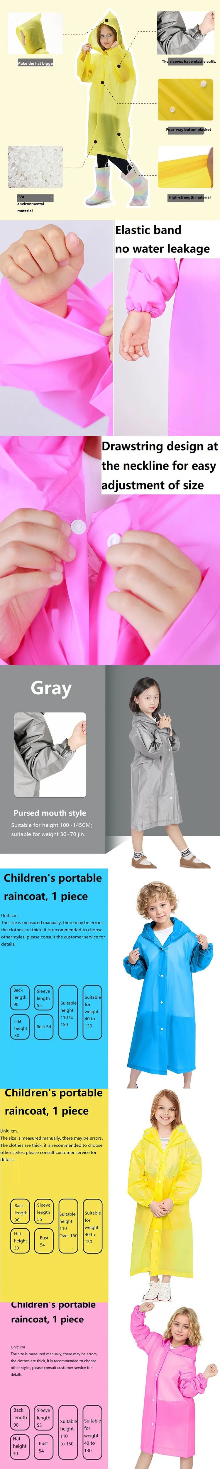 Raincoat Waterproof Raincoat Waterproof Poncho Infant Rain Coat for Boy Girl's Yellow Raincoat XYJ02