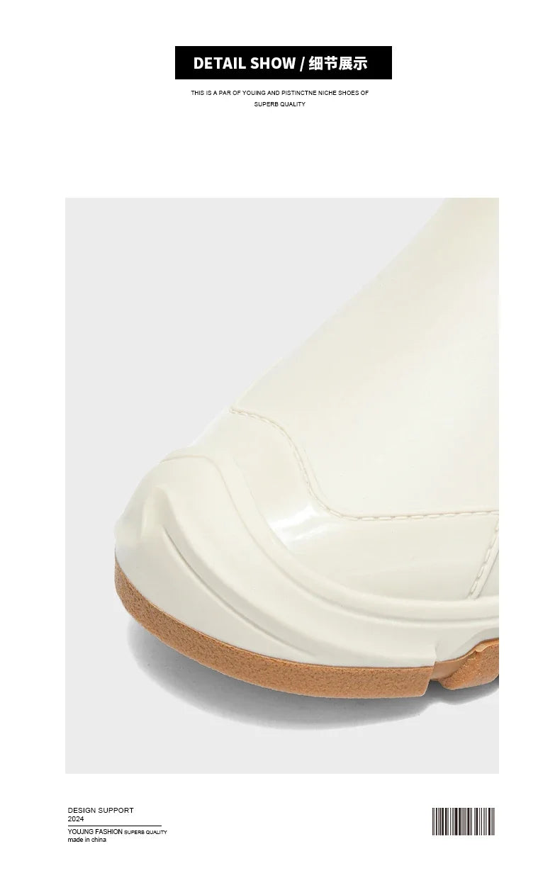 Waterproof Cross-Border Men's Rain Shoes Fashionable Short Socks Thickened Warm Rubber Work Anti-Slip Fishing Kitchen Rain Boots