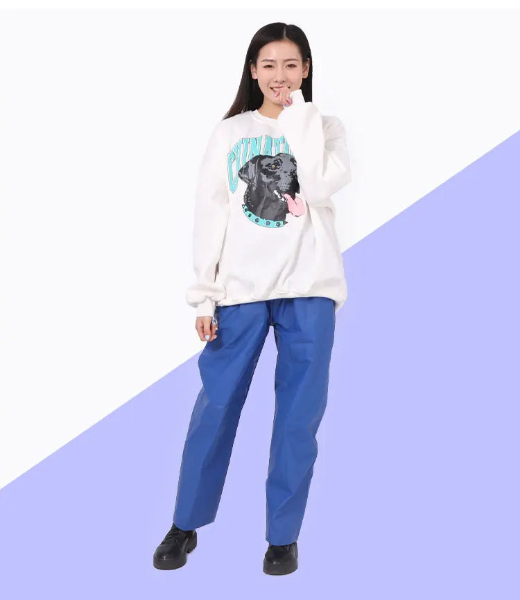 Single Rain Pants Long Thick Outdoor Portable Non-disposable Waterproof Thickening Rain Pants for Men Women Walking Drift Half