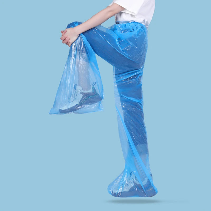 5/10 Pcs Disposable Raincoat Pants Portable Splash Proof Split Raincoat Outdoor Travel Drifting Cycling Feet-wrapped Rain Pants