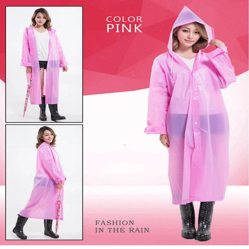 Non-Disposable Padded Adult Raincoat Outdoor Travel EVA Hiking Poncho Rain Suit Rain Waterproof Rain Gear