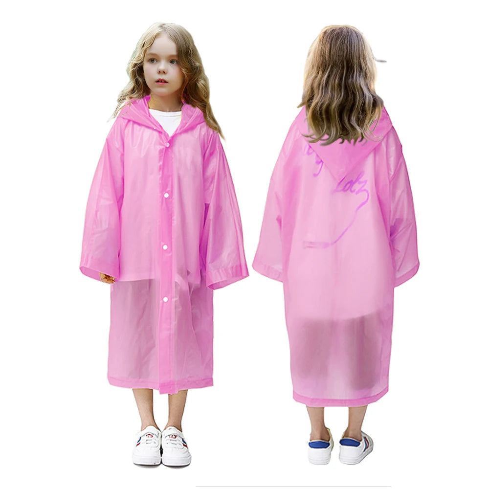 Raincoat Kids 6-13 Years Boys Girls Rain Jackets Fashion Raincoats Outdoor Portable Lightweight Clothing Reusable Poncho