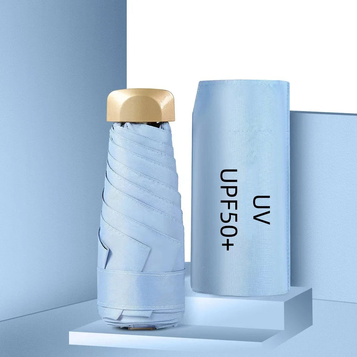 Umbrella for Both Sunny Rainy Days Off Mini Portable UV Protection Folding Sun Rain Shield Compact Capsule UPF50+Travel Umbrella