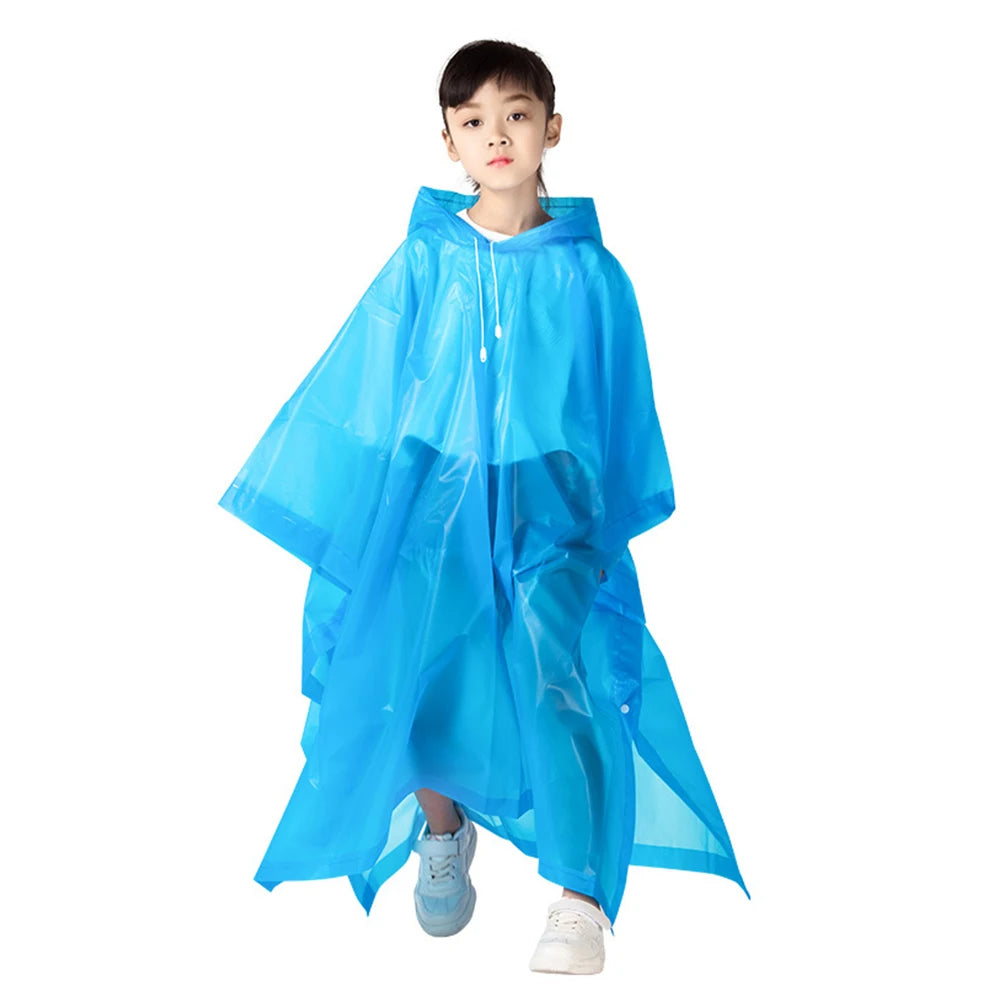 Non-disposable Rain Jacket Rain Ponchos EVA Thickened Waterproof Adult Men Women Children One-Piece Raincoat For outdoor Hiking