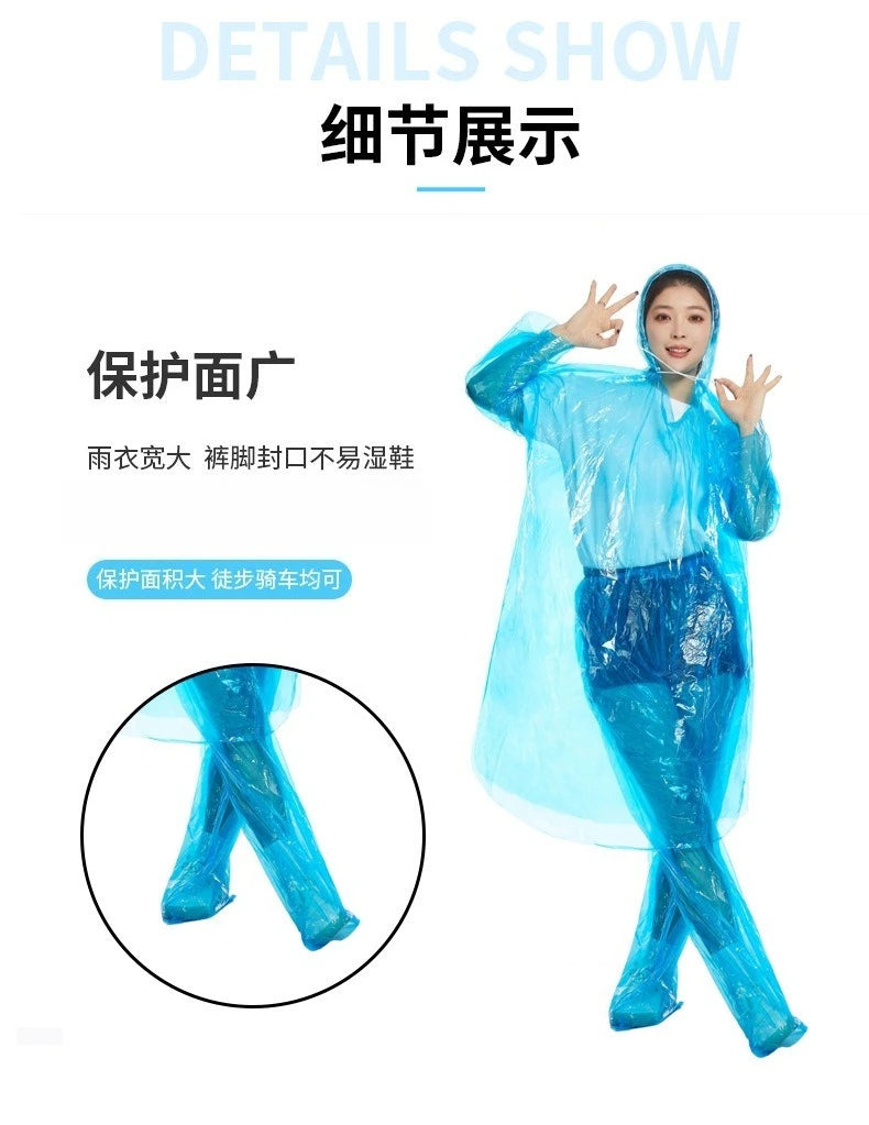 Disposable Raincoat Long Full Body Rainstorm Proof Raincoat and Rainpants for Adults