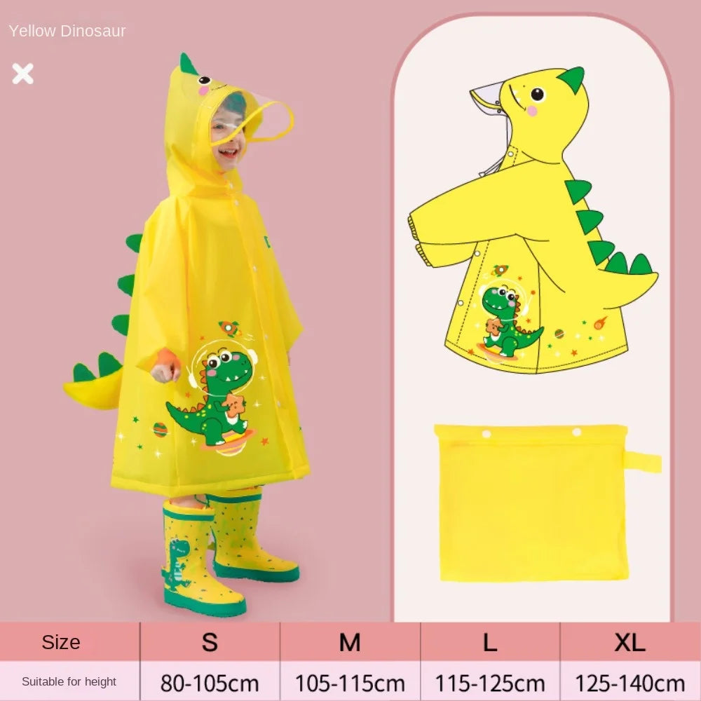 1PC Children's Raincoat - for Girls & Boys, Suitable for Kindergarten, Preschool & Elementary School, with Backpack Space