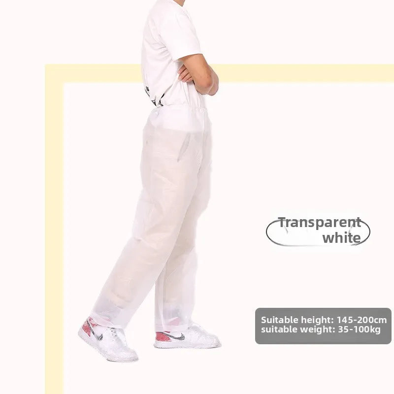 Single Rain Pants Long Thick Outdoor Portable Non-disposable Waterproof Thickening Rain Pants for Men Women Walking Drift Half