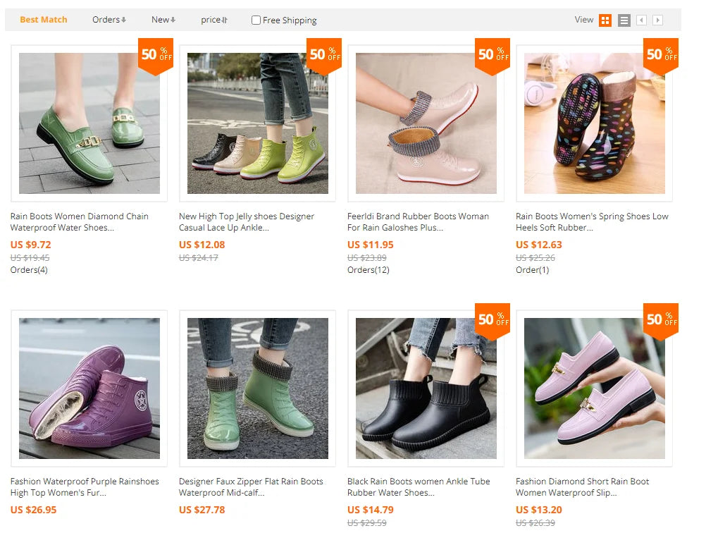 Fashion rubber rain boots for men and women rain shoes, outdoor fishing waterproof shoes, stylish outdoor wear rain boots