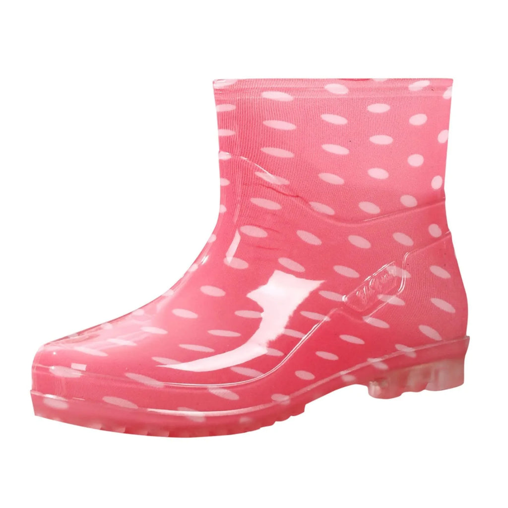 Black Polka Dots Women's Rain Shoes Waterproof And Non-slip Kitchen Work Rubber Shoes Pvc Short Tube Rain Boots Summer Shoes