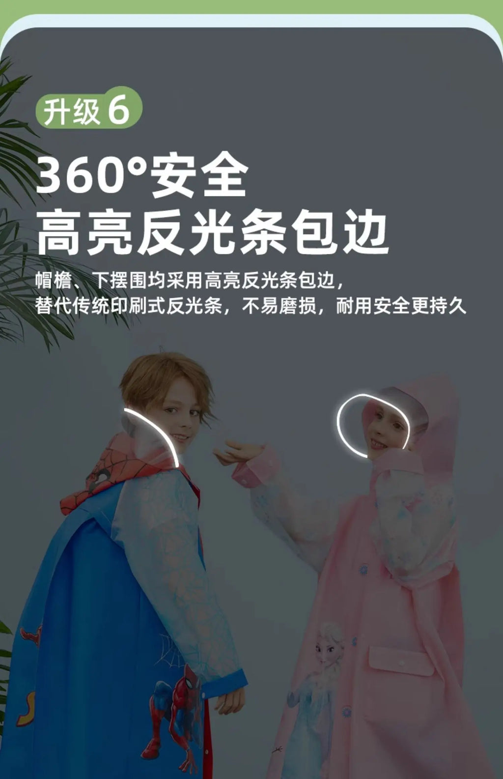 Disney Kids Raincoat Wateproof Children Elsa Spider-Man Rain Poncho Rain Coat Jacket with Backpack Position Student RainWear