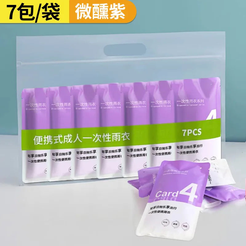 Adult PE disposable and portable rain card poncho for outdoor tour climbing fishing colorful raincoat