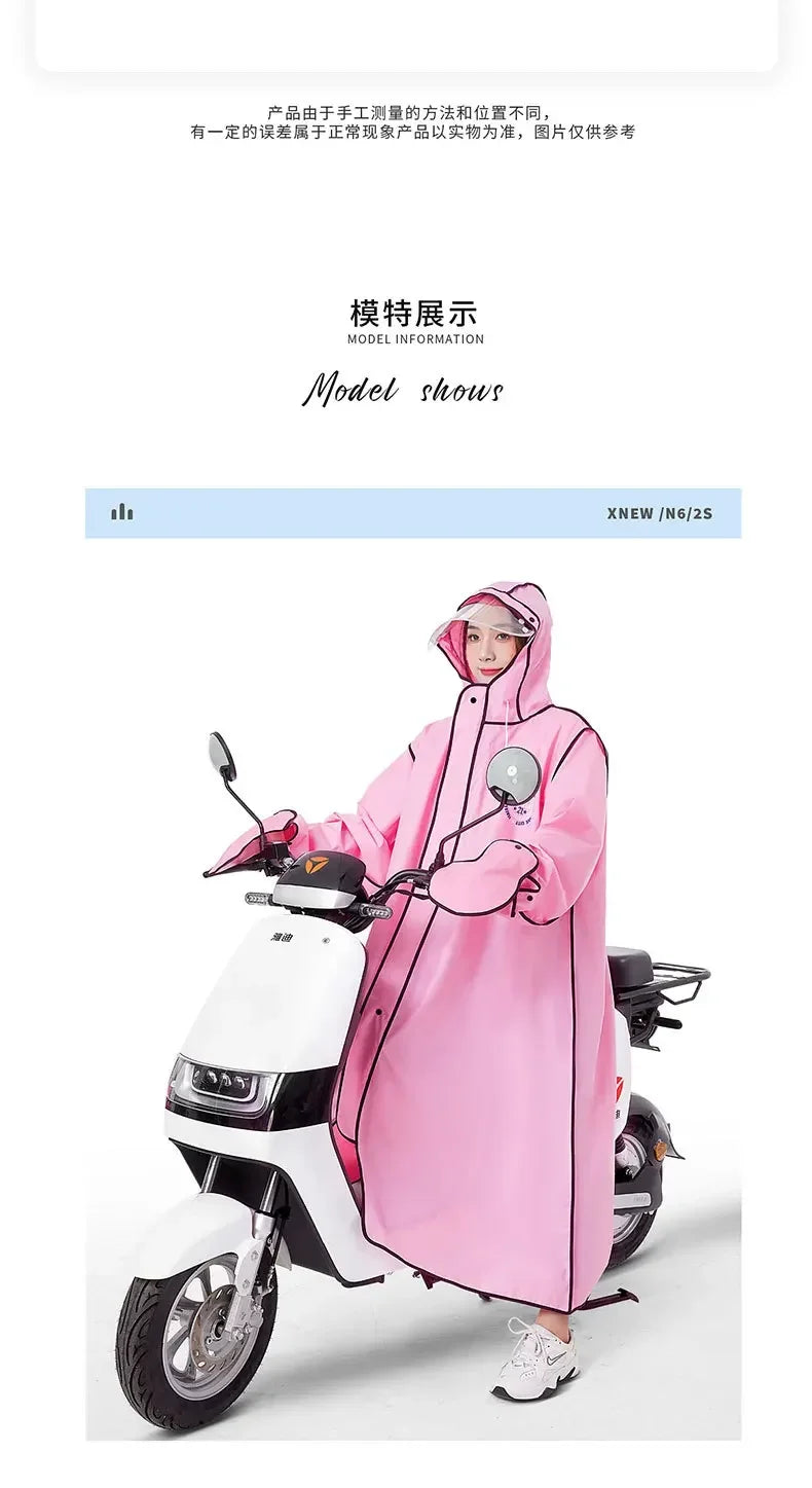 EVA Long Raincoat: Waterproof Zipper Rain Gear for Men & Women. Reusable Poncho with Pants, Portable Outdoor Travel Rain Jacket