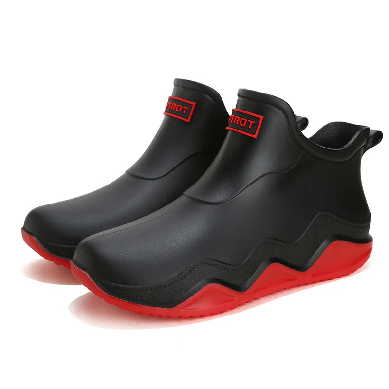 Fashion rubber rain boots for men and women rain shoes, outdoor fishing waterproof shoes, stylish outdoor wear rain boots