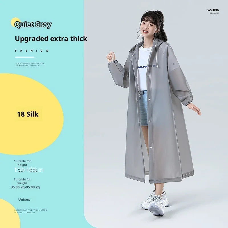 【Reusable EVA Raincoat】Transparent One-Piece Poncho for Adults Portable Outdoor Rainwear Eco-Friendly Waterproof EVA Material