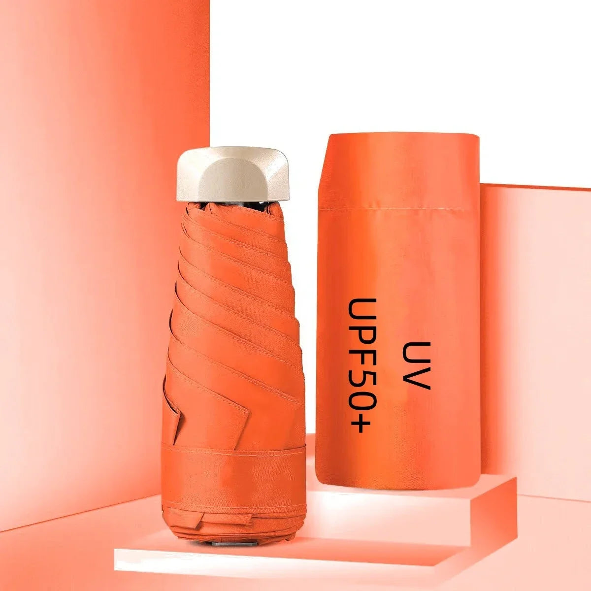 Umbrella for Both Sunny Rainy Days Off Mini Portable UV Protection Folding Sun Rain Shield Compact Capsule UPF50+Travel Umbrella