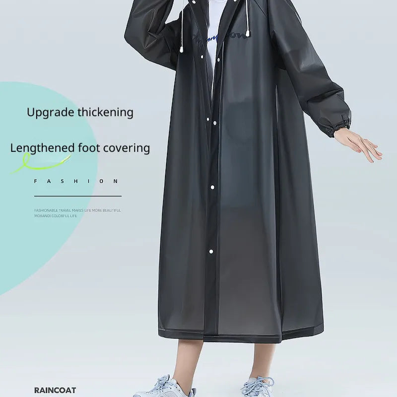 【Reusable EVA Raincoat】Transparent One-Piece Poncho for Adults Portable Outdoor Rainwear Eco-Friendly Waterproof EVA Material