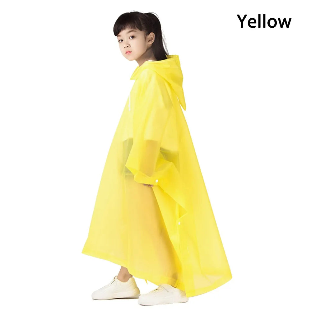 Non-disposable Rain Jacket Rain Ponchos EVA Thickened Waterproof Adult Men Women Children One-Piece Raincoat For outdoor Hiking
