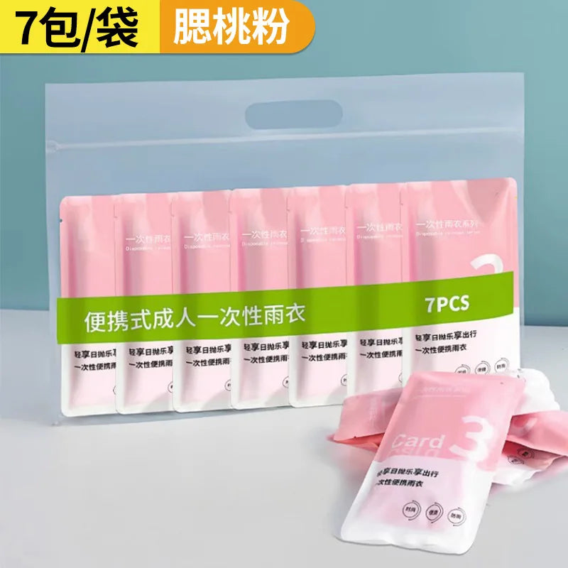 Adult PE disposable and portable rain card poncho for outdoor tour climbing fishing colorful raincoat