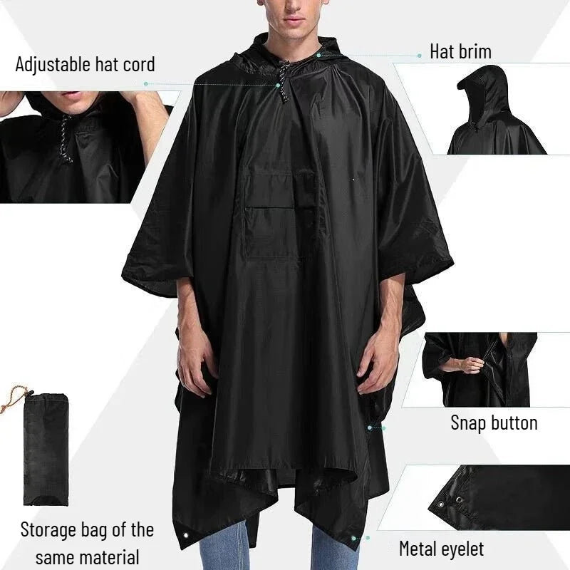 Rain Coat Waterproof Travel Raincoat Waterproof Rain Poncho Hooded Lightweight For Outdoor Hiking Fishing Climbing Men And Women