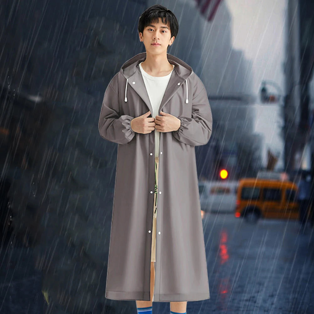 Disposable Adult Long Raincoat Drawstring Hooded Rain Poncho Portable Long Hooded Rain Coats for Outdoor Travel Emergency