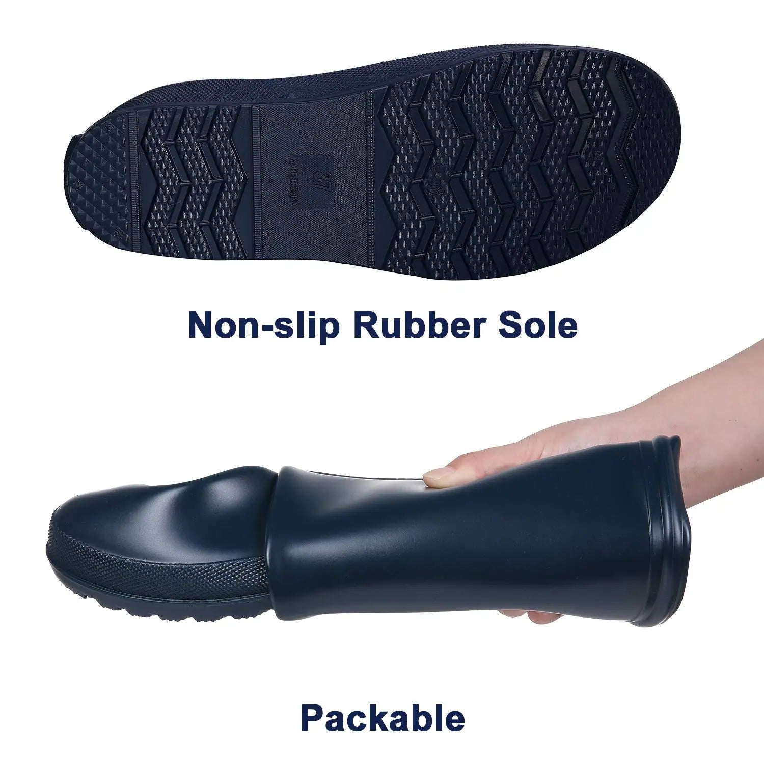 Crestar Mid Calf Rain Boots For Women Fashion Collar Gardening Boots Outdoor Ultra Lightweight Portable Waterproof Garden Shoes