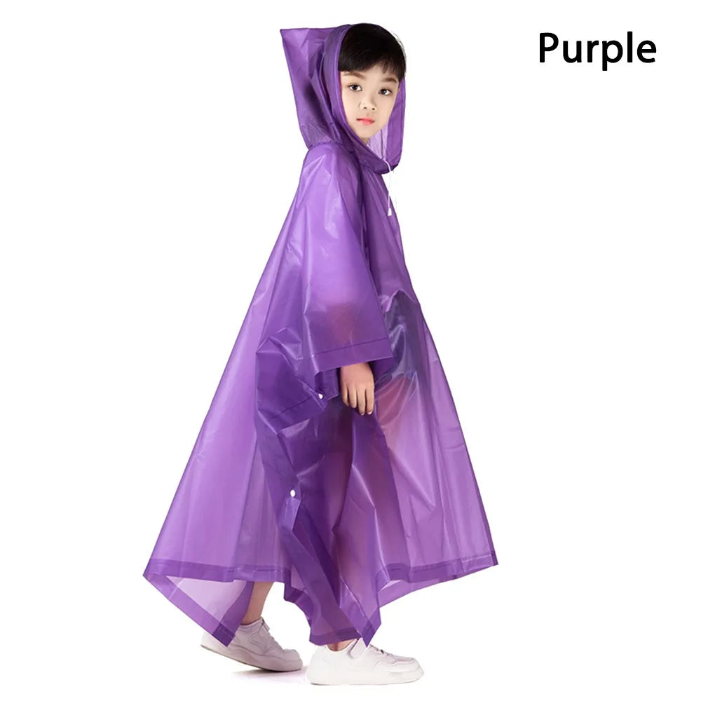 Non-disposable Rain Jacket Rain Ponchos EVA Thickened Waterproof Adult Men Women Children One-Piece Raincoat For outdoor Hiking