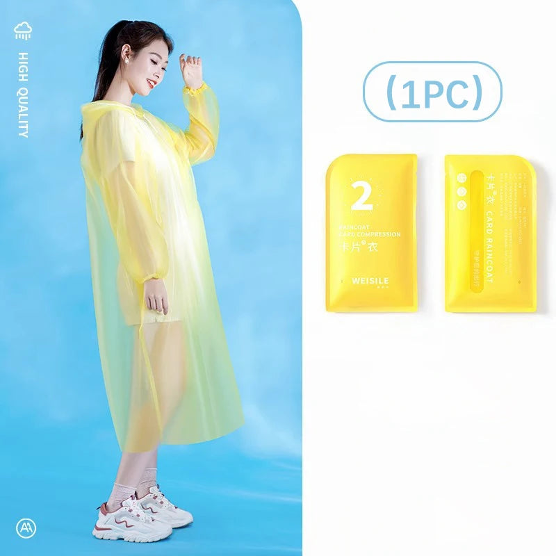 Disposable Raincoat Women Men Impermeable Thickened Waterproof Raincoat Tourism Outdoor Hiking Camping Raincoat Hooded Rain Coat