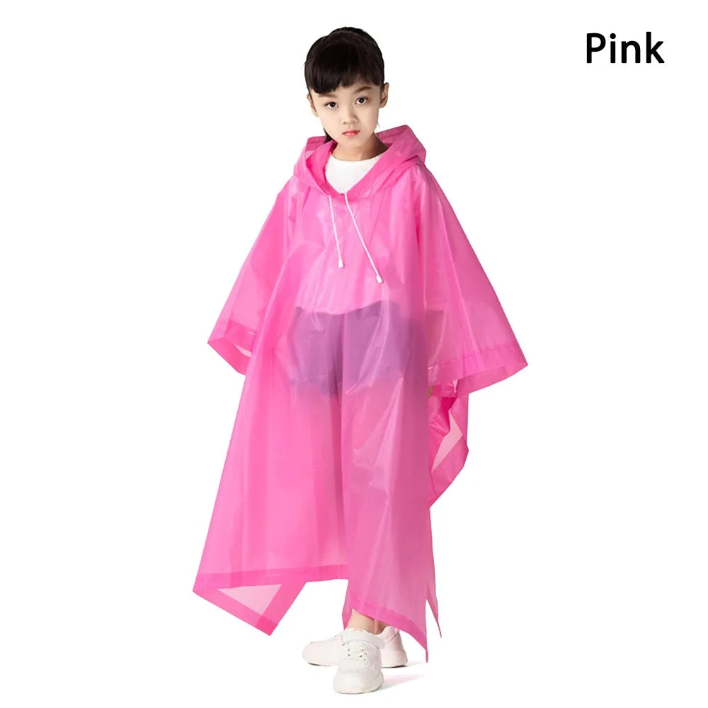 Non-disposable Rain Jacket Rain Ponchos EVA Thickened Waterproof Adult Men Women Children One-Piece Raincoat For outdoor Hiking