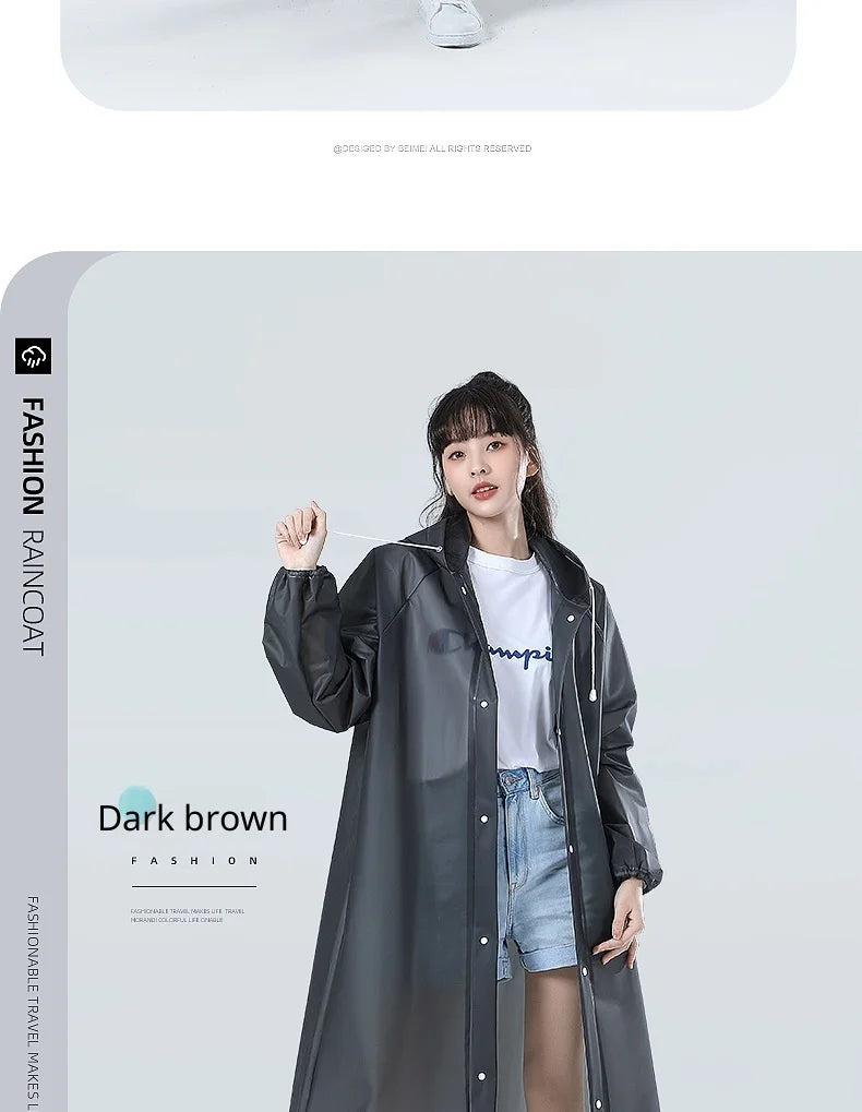 【Reusable EVA Raincoat】Transparent One-Piece Poncho for Adults Portable Outdoor Rainwear Eco-Friendly Waterproof EVA Material