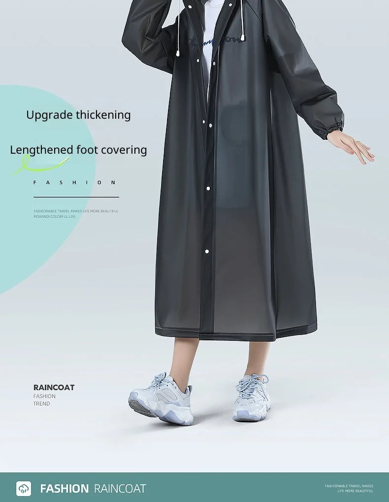 【Reusable EVA Raincoat】Transparent One-Piece Poncho for Adults Portable Outdoor Rainwear Eco-Friendly Waterproof EVA Material