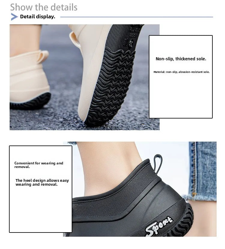 German Sle Women's Rain Boots Anti-Slip Low Cut ort Tube Kitchen Workwear Resistant to Wear Waterproof PVC oes