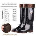 Thickened Cotton Lined Long Tube Winter Rain Boots Men's High Top round Toe Water Shoes Kitchen Shoes with Fleece Men's Rain Sho