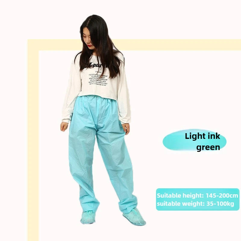 Single Rain Pants Long Thick Outdoor Portable Non-disposable Waterproof Thickening Rain Pants for Men Women Walking Drift Half