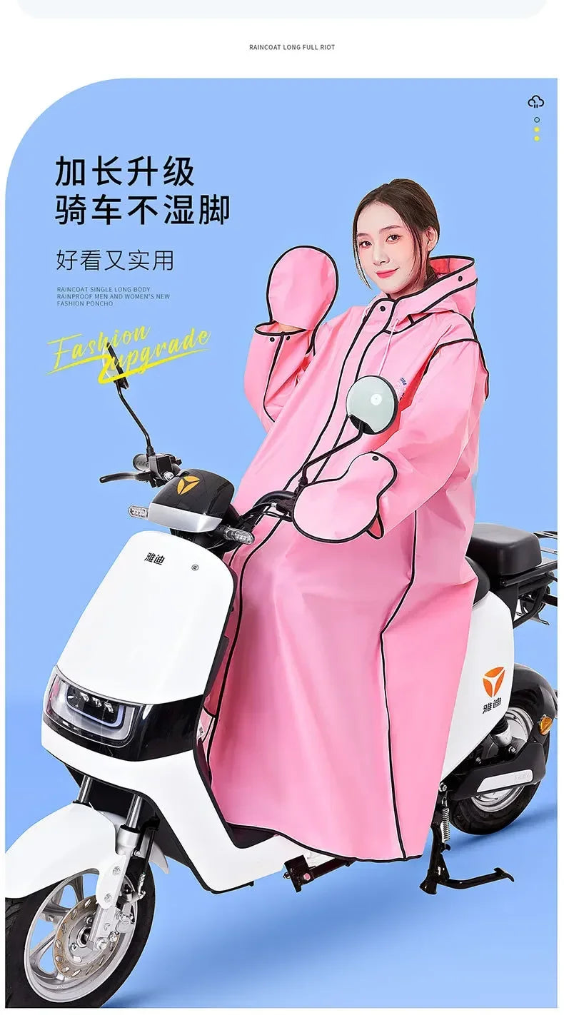 EVA Long Raincoat: Waterproof Zipper Rain Gear for Men & Women. Reusable Poncho with Pants, Portable Outdoor Travel Rain Jacket