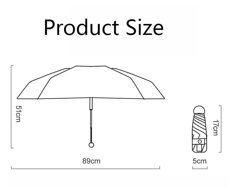 ‌Mini Sunscreen UV Protection Parasol - Compact Pocket-Sized Umbrella for Sunny/Rainy Days, Lightweight Travel Gift Capsule