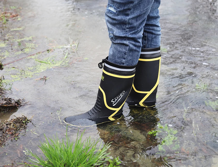 Men's Spring Summer New Mid-High Tube Breathable Rubber Warm Waterproof Faionable Comfortable Anti-Slip Rain Boots