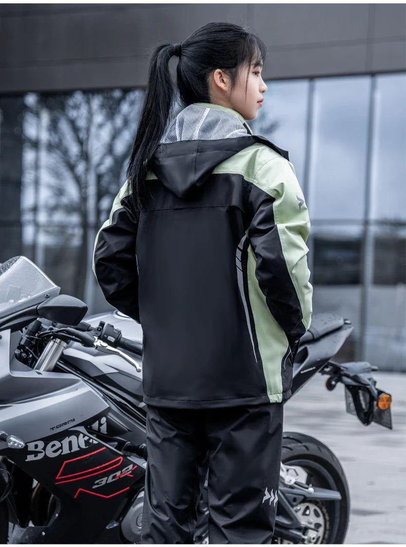 SULAITE Motorcycle Raincoat Suit Men Outdoor Waterproof Rainwear Shoes Cover Ultrathin Rain Coat Cycling Fishing Climbing Jacket