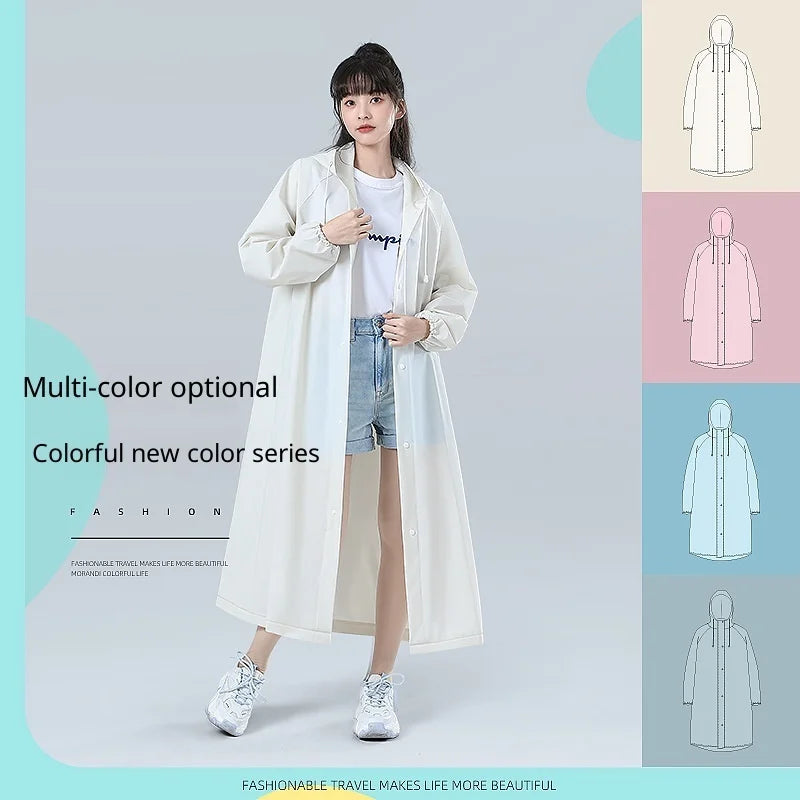 【Reusable EVA Raincoat】Transparent One-Piece Poncho for Adults Portable Outdoor Rainwear Eco-Friendly Waterproof EVA Material