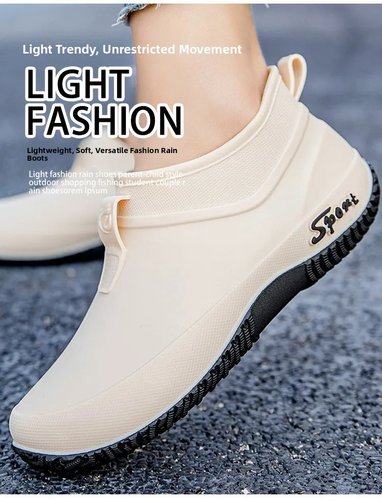 German Sle Women's Rain Boots Anti-Slip Low Cut ort Tube Kitchen Workwear Resistant to Wear Waterproof PVC oes