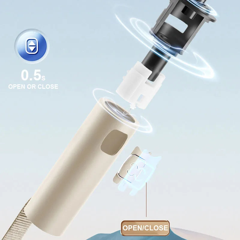 Large 24 Bone Solid Color Automatic Umbrella Light Collapsible Large Format Outdoor Sunshade UV Protection Automatic Umbrella