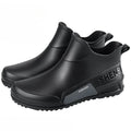 Waterproof Ankle Rain Boots for Men Chef Kitchen Fleece-lined Man Shoes Work Fashion Rainy Day Non-slip Garden Fishing Wellies