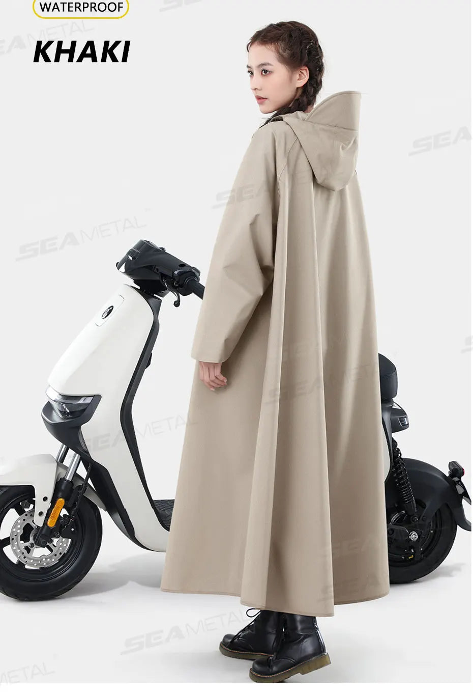 SEAMETAL Thickened Adult Motorcycle Raincoat Electric Bike Rain Coat Men Women Durable Waterproof Riding Gear Rider Raincoat