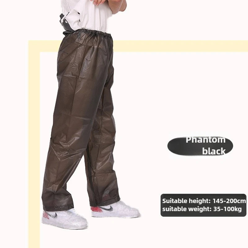Single Rain Pants Long Thick Outdoor Portable Non-disposable Waterproof Thickening Rain Pants for Men Women Walking Drift Half