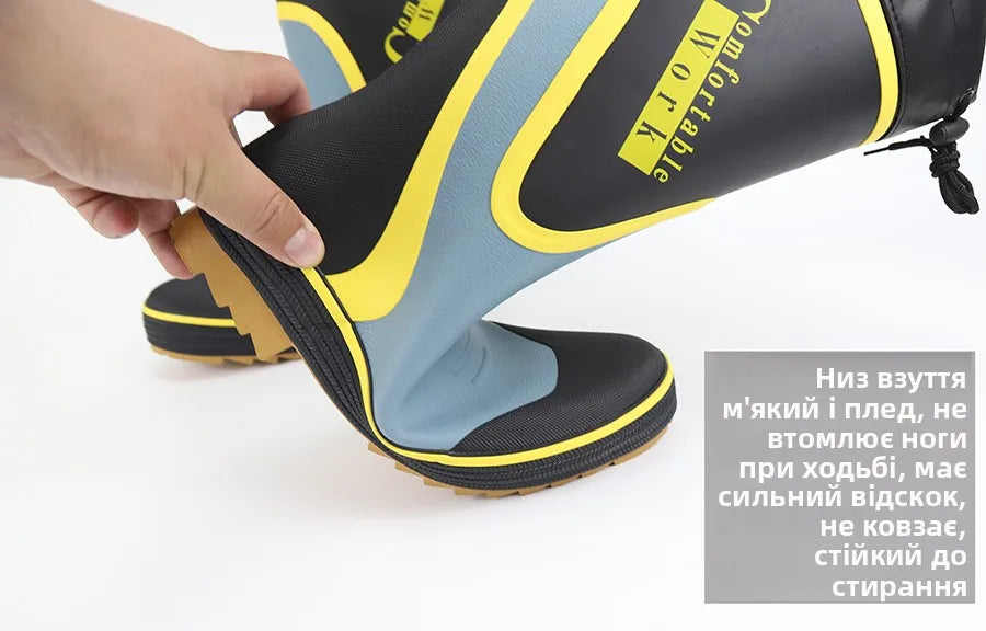 Men's Spring Summer New Mid-High Tube Breathable Rubber Warm Waterproof Faionable Comfortable Anti-Slip Rain Boots