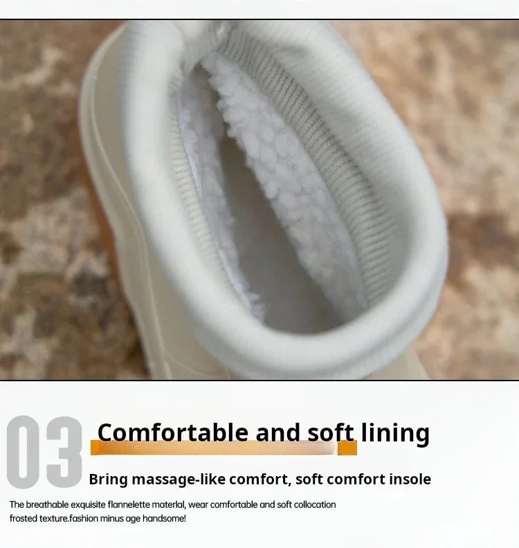 Winter Windproof Cotton Rain Boots Men Warm Light Ankle Rainboots Fashion Black Slip on Rain Shoes Men Waterproof Work Boot 2024