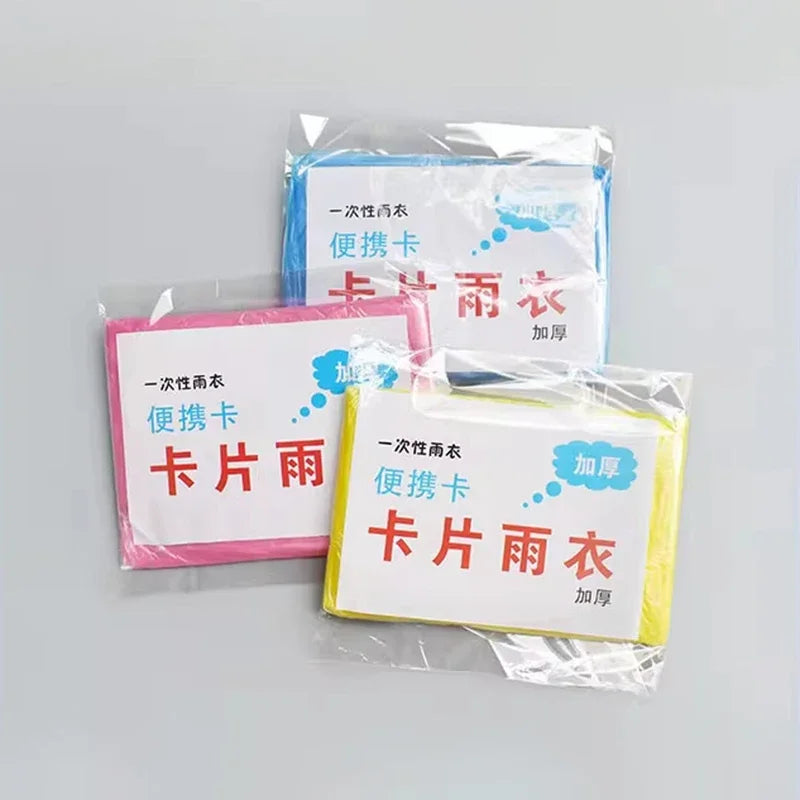 1-20pcs Poncho Disposable Raincoat Rain Coat Waterproof Rainwear Poncho Portable Disposable Card Raincoat Poncho Supplies