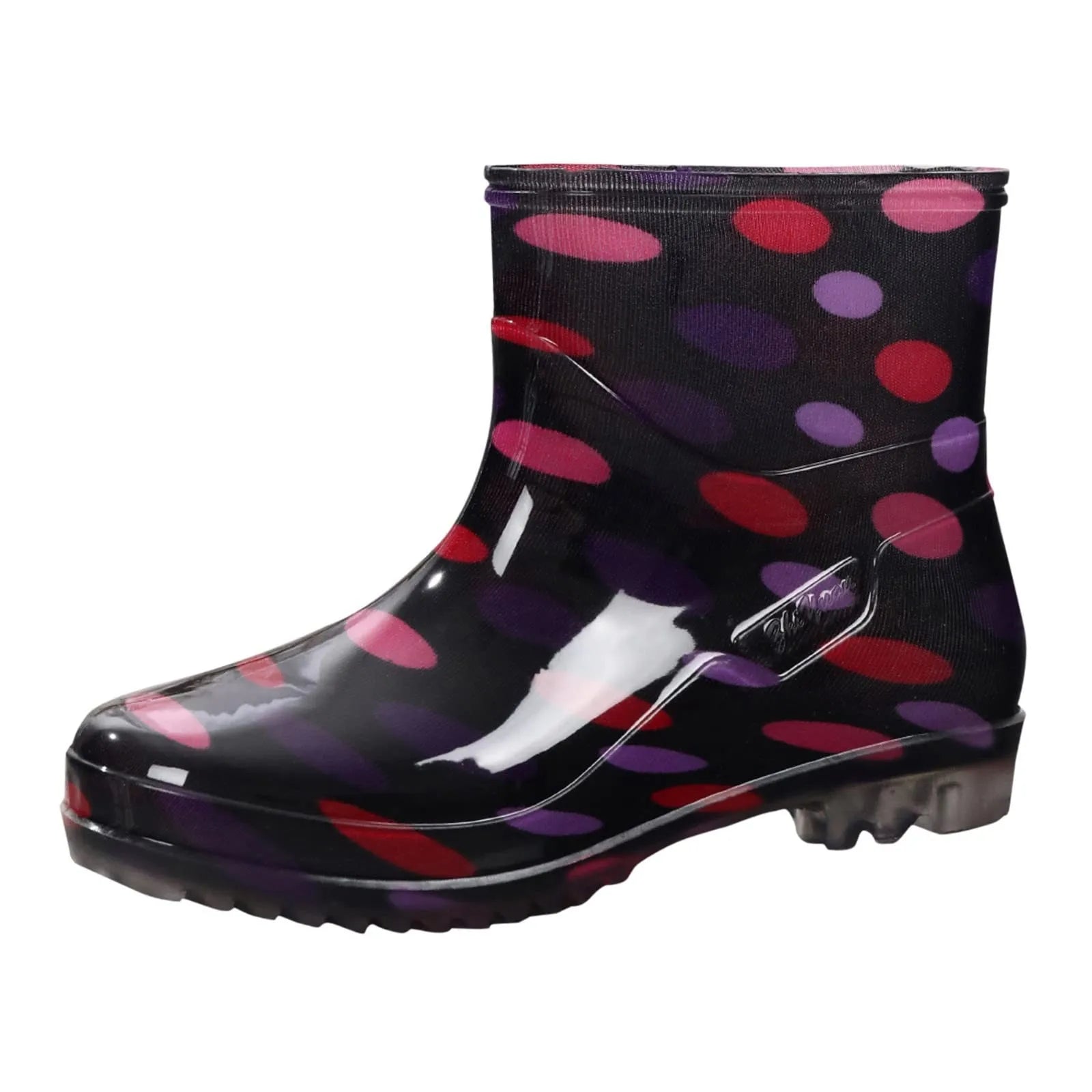 Black Polka Dots Women's Rain Shoes Waterproof And Non-slip Kitchen Work Rubber Shoes Pvc Short Tube Rain Boots Summer Shoes