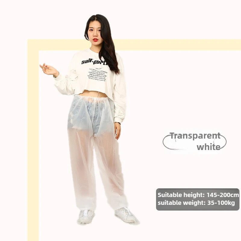 Single Rain Pants Long Thick Outdoor Portable Non-disposable Waterproof Thickening Rain Pants for Men Women Walking Drift Half