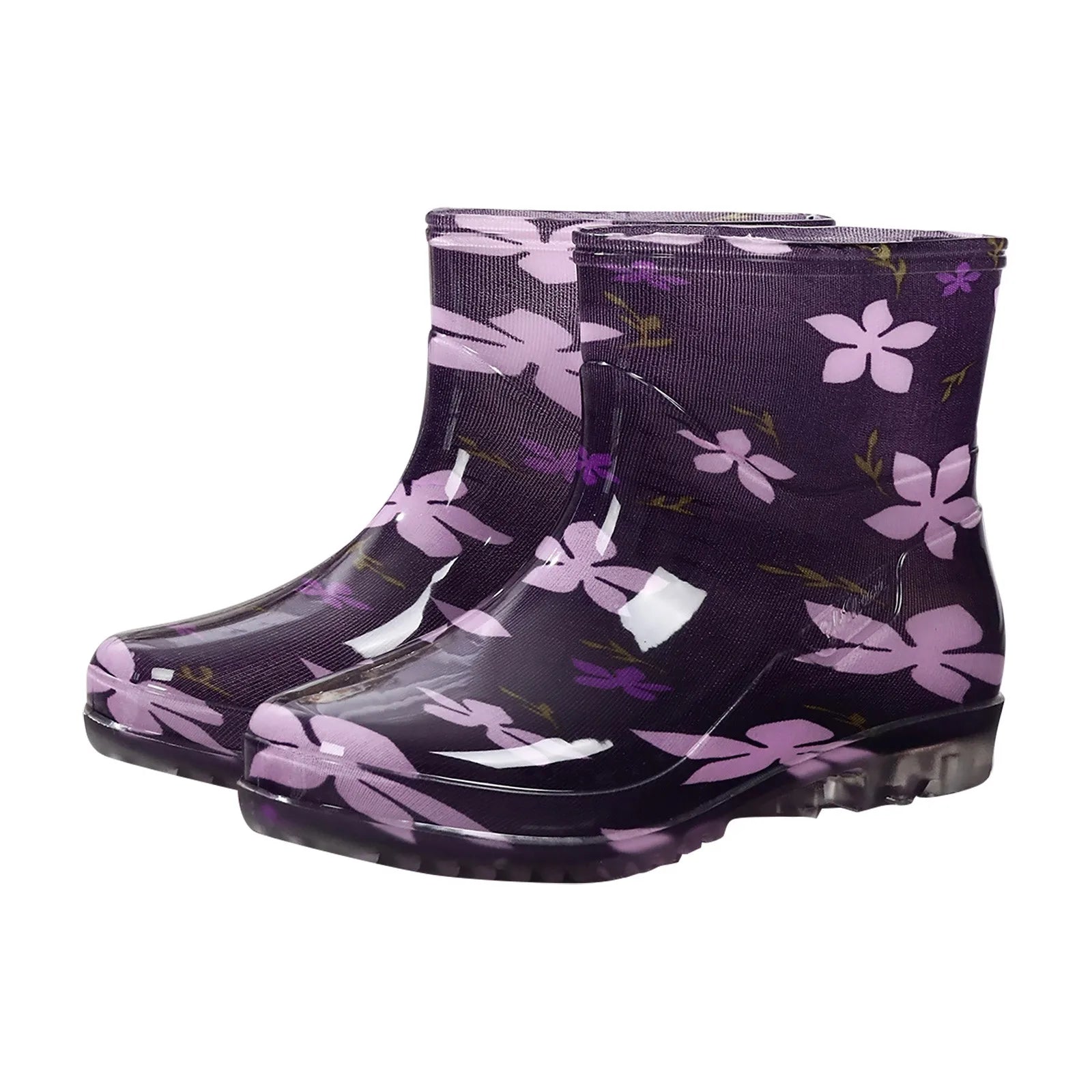 Black Polka Dots Women's Rain Shoes Waterproof And Non-slip Kitchen Work Rubber Shoes Pvc Short Tube Rain Boots Summer Shoes